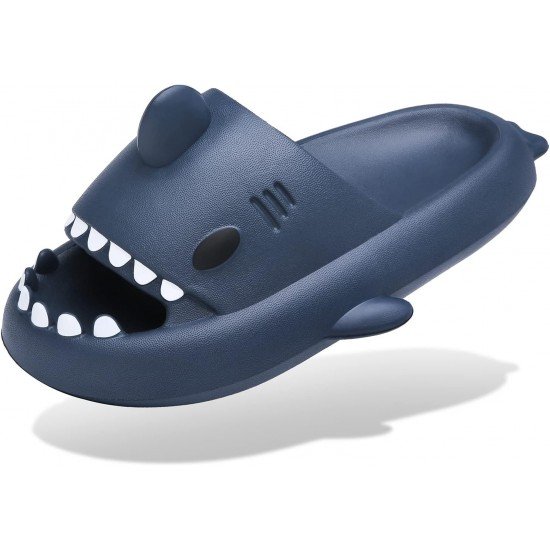 Men's and Women's Shark Slides Cloud Slippers Summer Novelty Open Toe Slide Sandals Anti-Slip Beach Pool Shower Shoes with Cushioned Thick Sole