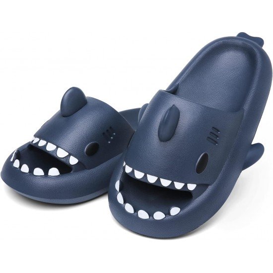 Men's and Women's Shark Slides Cloud Slippers Summer Novelty Open Toe Slide Sandals Anti-Slip Beach Pool Shower Shoes with Cushioned Thick Sole