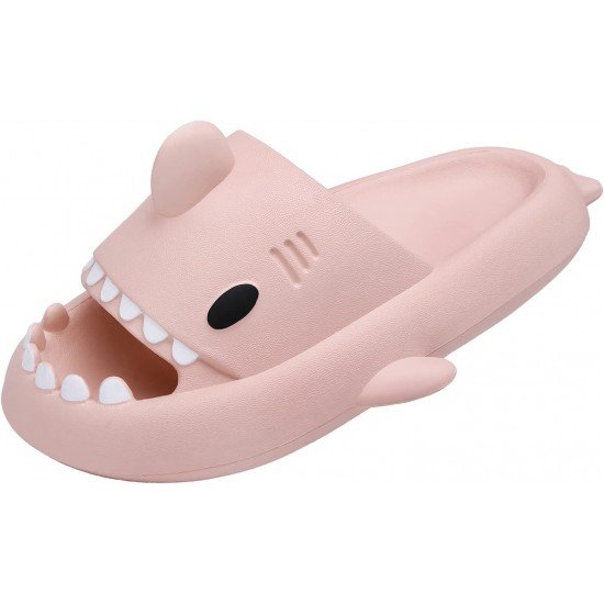 Men's and Women's Shark Slides Cloud Slippers Summer Novelty Open Toe Slide Sandals Anti-Slip Beach Pool Shower Shoes with Cushioned Thick Sole