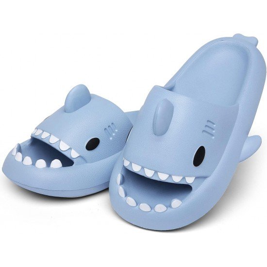 Men's and Women's Shark Slides Cloud Slippers Summer Novelty Open Toe Slide Sandals Anti-Slip Beach Pool Shower Shoes with Cushioned Thick Sole