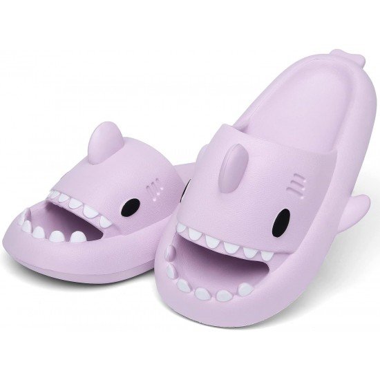 Men's and Women's Shark Slides Cloud Slippers Summer Novelty Open Toe Slide Sandals Anti-Slip Beach Pool Shower Shoes with Cushioned Thick Sole