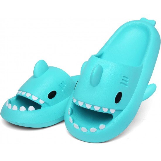 Men's and Women's Shark Slides Cloud Slippers Summer Novelty Open Toe Slide Sandals Anti-Slip Beach Pool Shower Shoes with Cushioned Thick Sole