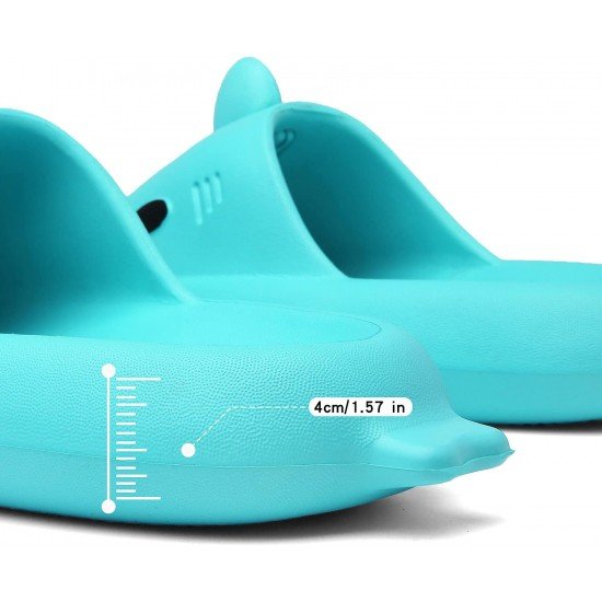 Men's and Women's Shark Slides Cloud Slippers Summer Novelty Open Toe Slide Sandals Anti-Slip Beach Pool Shower Shoes with Cushioned Thick Sole