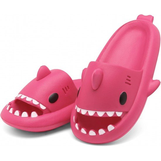 Men's and Women's Shark Slides Cloud Slippers Summer Novelty Open Toe Slide Sandals Anti-Slip Beach Pool Shower Shoes with Cushioned Thick Sole