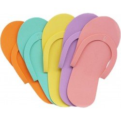 24 Pair Eva Disposable Anti-Slip Pedicure Slippers,Disposable Flip Flops,Foam Slippers,Spa Slippers for Salon Nail Foot Spa