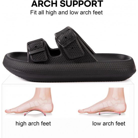 Factory Supply Ultralight EVA Women Men Double Buckle Adjustable EVA Slide Slippers Cloud Pillow Sandals