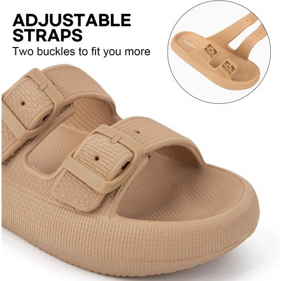 Factory Supply Ultralight EVA Women Men Double Buckle Adjustable EVA Slide Slippers Cloud Pillow Sandals