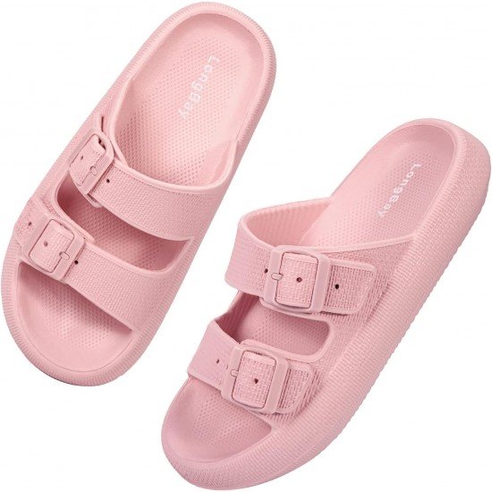 Factory Supply Ultralight EVA Women Men Double Buckle Adjustable EVA Slide Slippers Cloud Pillow Sandals