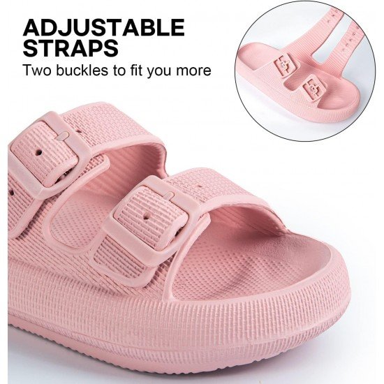 Factory Supply Ultralight EVA Women Men Double Buckle Adjustable EVA Slide Slippers Cloud Pillow Sandals