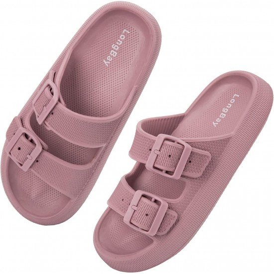 Factory Supply Ultralight EVA Women Men Double Buckle Adjustable EVA Slide Slippers Cloud Pillow Sandals