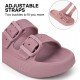 Factory Supply Ultralight EVA Women Men Double Buckle Adjustable EVA Slide Slippers Cloud Pillow Sandals