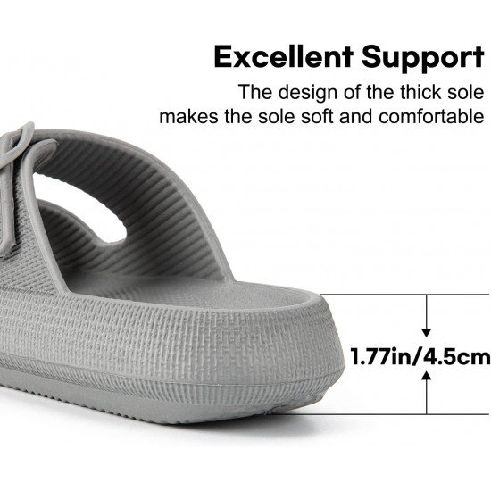 Factory Supply Ultralight EVA Women Men Double Buckle Adjustable EVA Slide Slippers Cloud Pillow Sandals