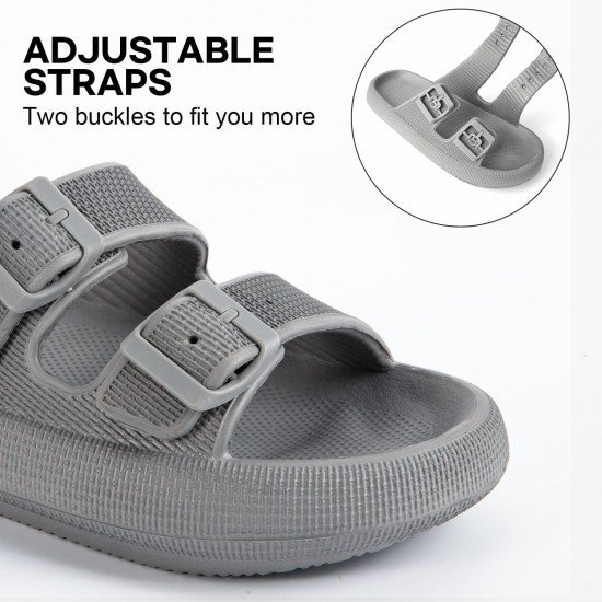 Factory Supply Ultralight EVA Women Men Double Buckle Adjustable EVA Slide Slippers Cloud Pillow Sandals