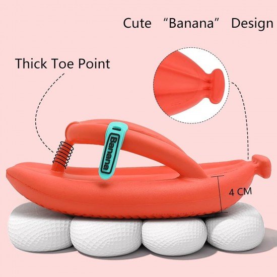 Unisex Banana Flip Flops for Women Men Cloud Slides Sandals Pillow Non Slip Slippers Bathroom Shower Summer Pool Beach Creative Fruit Shoes