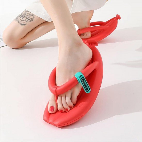 Unisex Banana Flip Flops for Women Men Cloud Slides Sandals Pillow Non Slip Slippers Bathroom Shower Summer Pool Beach Creative Fruit Shoes