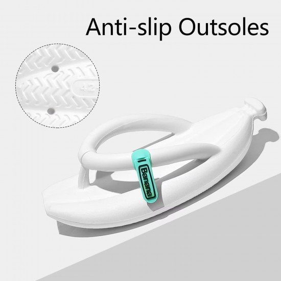 Unisex Banana Flip Flops for Women Men Cloud Slides Sandals Pillow Non Slip Slippers Bathroom Shower Summer Pool Beach Creative Fruit Shoes