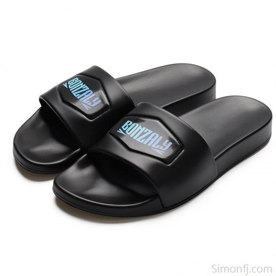 Men's slippers low MOQ rubber embossed pu slides sandals Anti-Slip PU Slides Custom slides fashion design Slipper