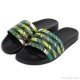 Men's slippers low MOQ rubber embossed pu slides sandals Anti-Slip PU Slides Custom slides fashion design Slipper