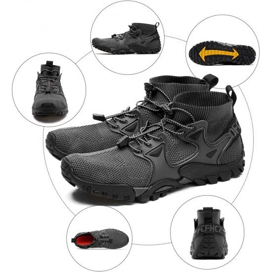 Mens Hiking Shoes Trail Running Shoes Stylish Slip Resistant Fitness Walking Jogging Sock Sneakers