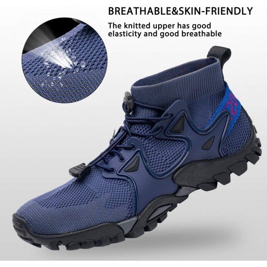 Mens Hiking Shoes Trail Running Shoes Stylish Slip Resistant Fitness Walking Jogging Sock Sneakers