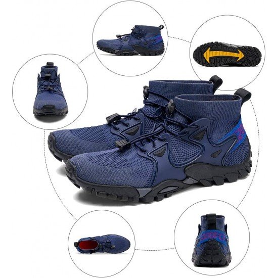 Mens Hiking Shoes Trail Running Shoes Stylish Slip Resistant Fitness Walking Jogging Sock Sneakers