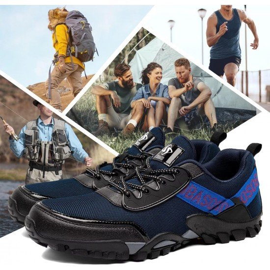 Mens Hiking Shoes Trail Running Shoes Stylish Slip Resistant Fitness Walking Jogging Sock Sneakers