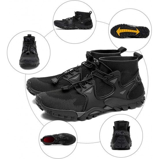 Mens Hiking Shoes Trail Running Shoes Stylish Slip Resistant Fitness Walking Jogging Sock Sneakers