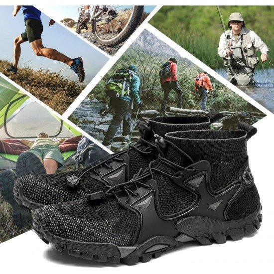 Mens Hiking Shoes Trail Running Shoes Stylish Slip Resistant Fitness Walking Jogging Sock Sneakers