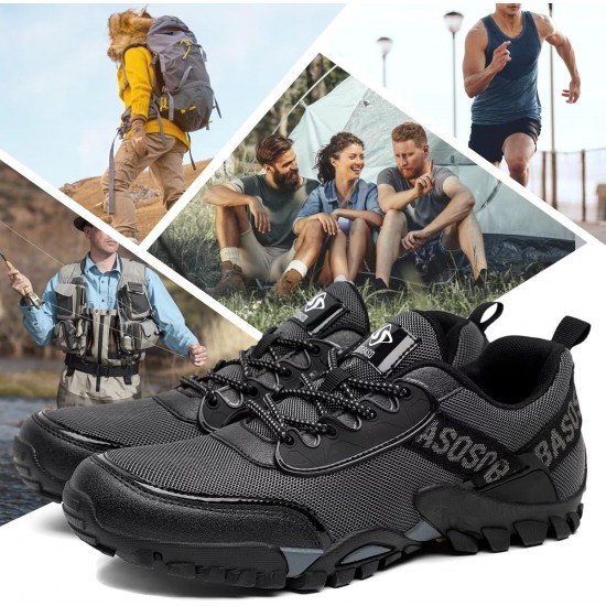 Mens Hiking Shoes Trail Running Shoes Stylish Slip Resistant Fitness Walking Jogging Sock Sneakers